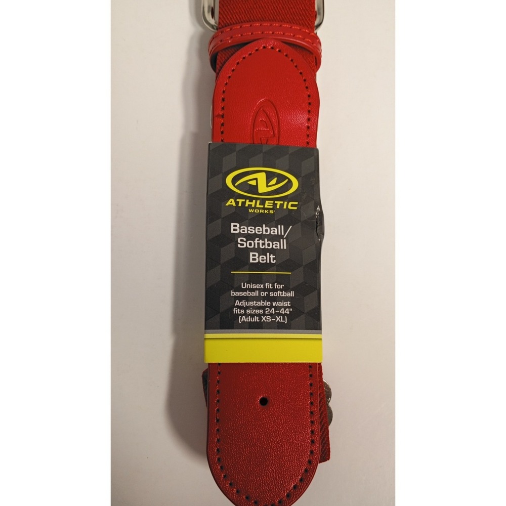 Athletic‎ Works Baseball/Softball Belt Red Synthetic Leather Adult 24-44" XS-XL